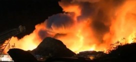 Un violent incendie dans un site de recyclage de voitures à Laval