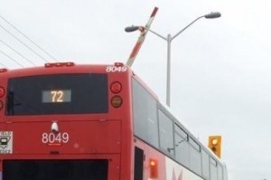 Ottawa : Un accident évité de peu entre un autobus d'OC Transpo et un train de Via Rail