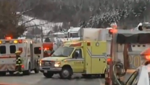 Beauceville : Une collision impliquant une voiture et un camion a fait un blessé grave