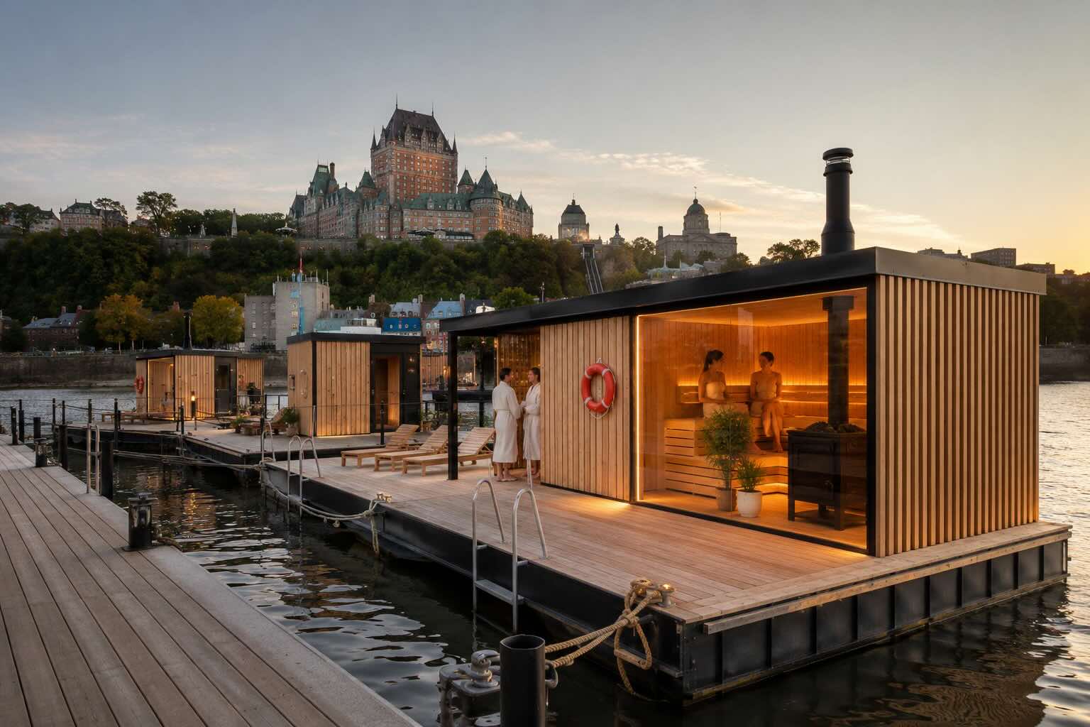 Solstice Sauna lance un projet de sauna flottant inédit à Québec Solstice Sauna lance un projet de sauna flottant inédit à Québec