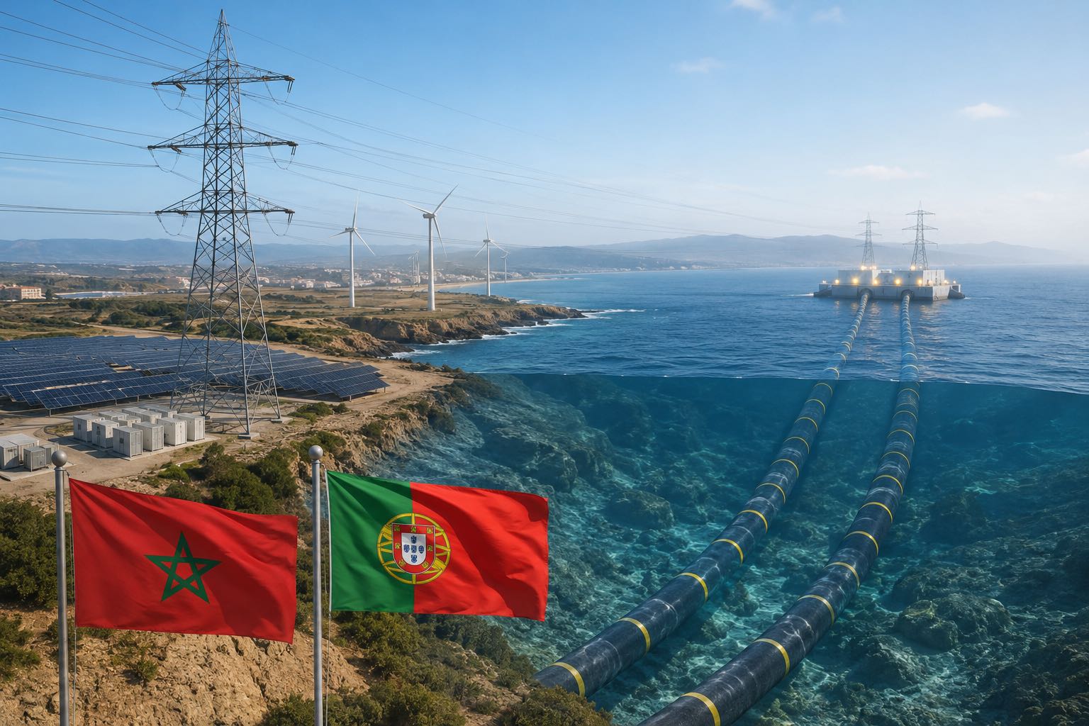 Maroc-Portugal - un nouveau câble électrique vers l’Europe en préparation Maroc-Portugal : un nouveau câble électrique vers l’Europe en préparation
