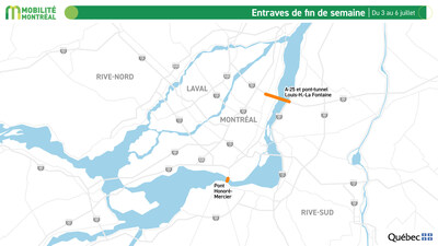 Montréal : d'importantes perturbations routières attendues ce week-end Montréal : d'importantes perturbations routières attendues ce week-end